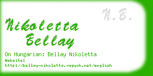 nikoletta bellay business card